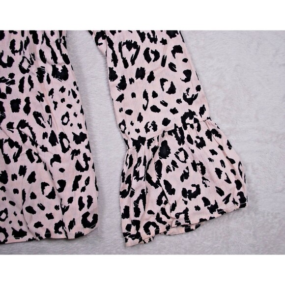 Savannah Jane Floral Embroidered Leopard Long Sleeve Peasant Top Size S - Picture 4 of 6